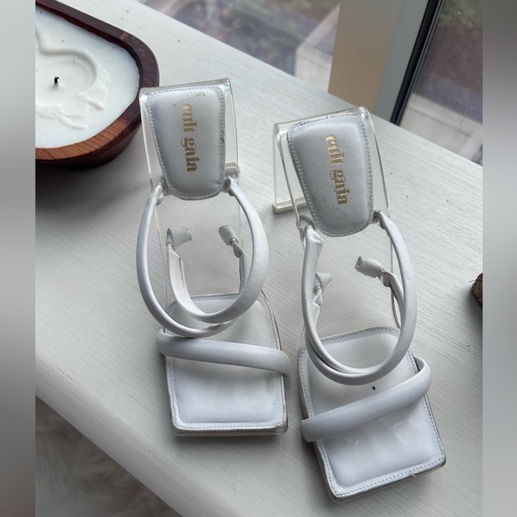 Cult Gaia Letta Strappy Sandals Sz 37.5 Clear PVC Pumps
Acrylic Stiletto Heels - Picture 3 of 7